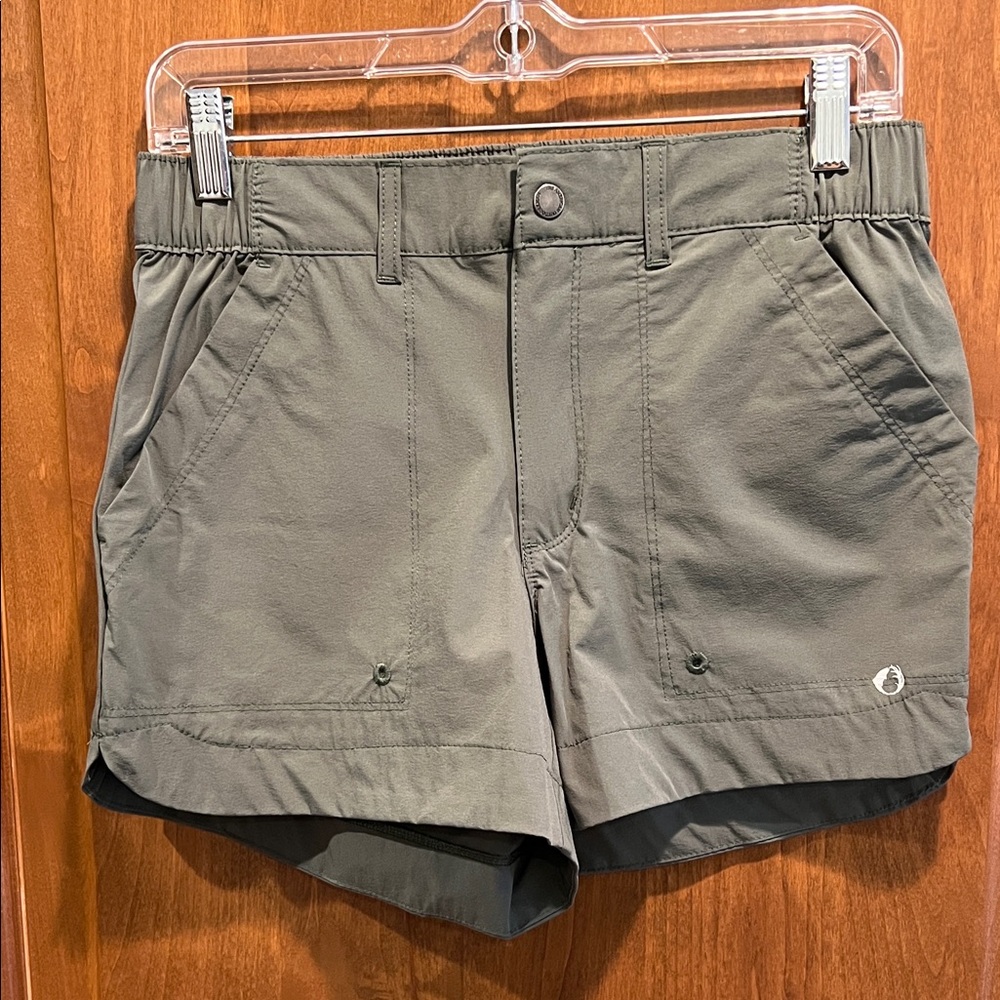 Women's Olive Cargo Shorts - Lightweight Active Short with Pockets